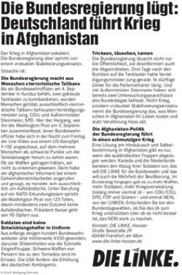 Die Bundesregierung lügt: Deutschland führt Krieg!