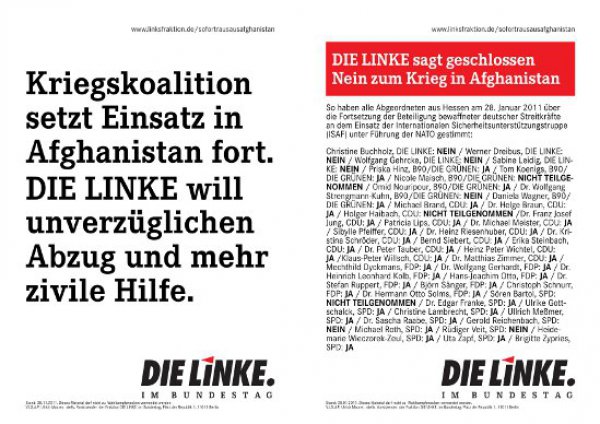 DIE LINKE sagt geschlossen Nein zum Krieg in Afghanistan