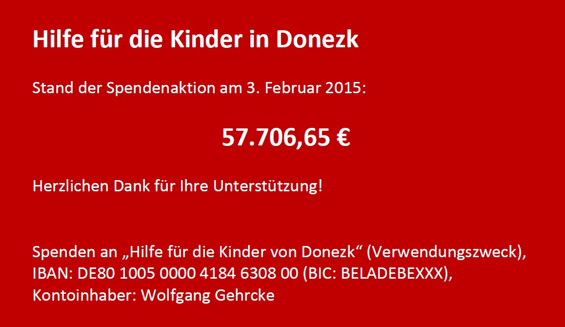 Hilfe für die Kinder im Donezk
