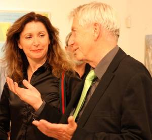 Wolfgang Gehrcke mit Angelika Timm von der Auslandsbüro der Rosa-Luxemburg-Stiftung in Tel Aviv